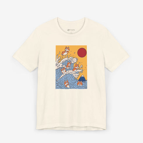 Funny Corgi Shirt for Women - Japanese Art Corgi Lover Tee